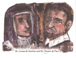 St. Louise and St. Vincent by Sr. Maria Liebeck, DC