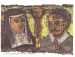 St. Louise and St. Vincent With Cross by Sr. Maria Liebeck, DC