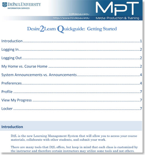 D2L Student Quickquides