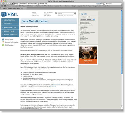 DePaul Social Media Guidelines