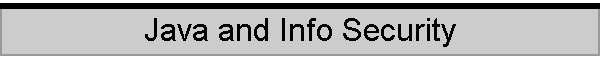 Java and Info Security