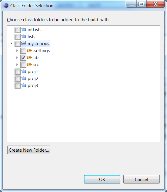 select the folder you created for
	input class files