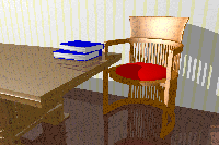 books on a table and a chair inviting you to sit down