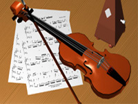 Violin and metronome. Music composed by David A. Roth