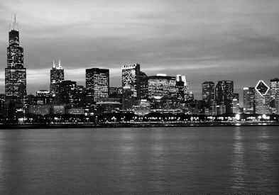 Chicago skyline at night; copyright Jason Lindsey/Perceptive Visions